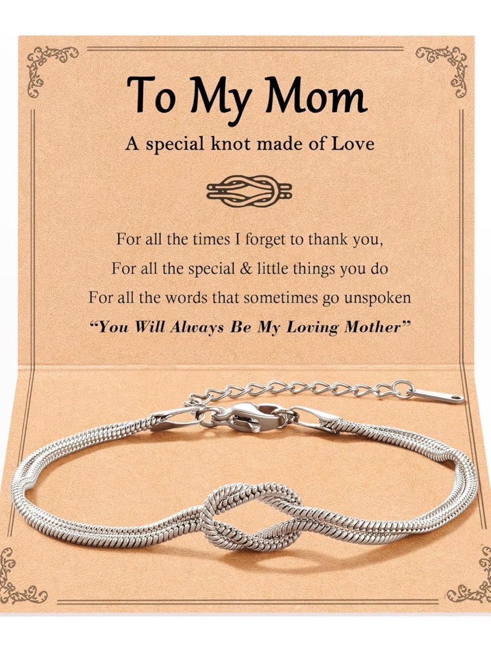 Love Knot Mom Bracelet, Mom Mothers Day Birthday